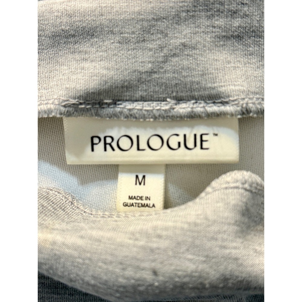 Prologue Sweatshirt Womens Medium Gray Mock Neck Drop Shoulder Minimal - Picture 2 of 5